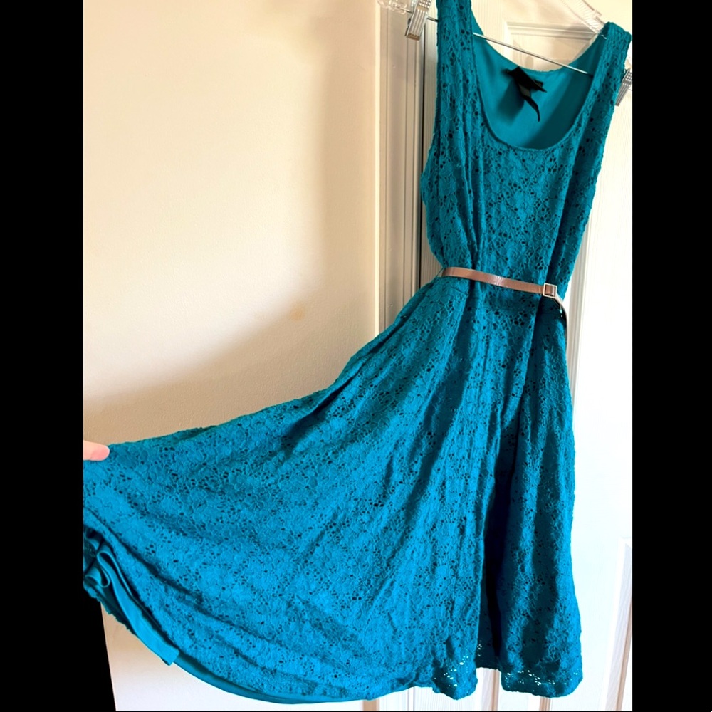 Lane Bryant Teal Lace Dress